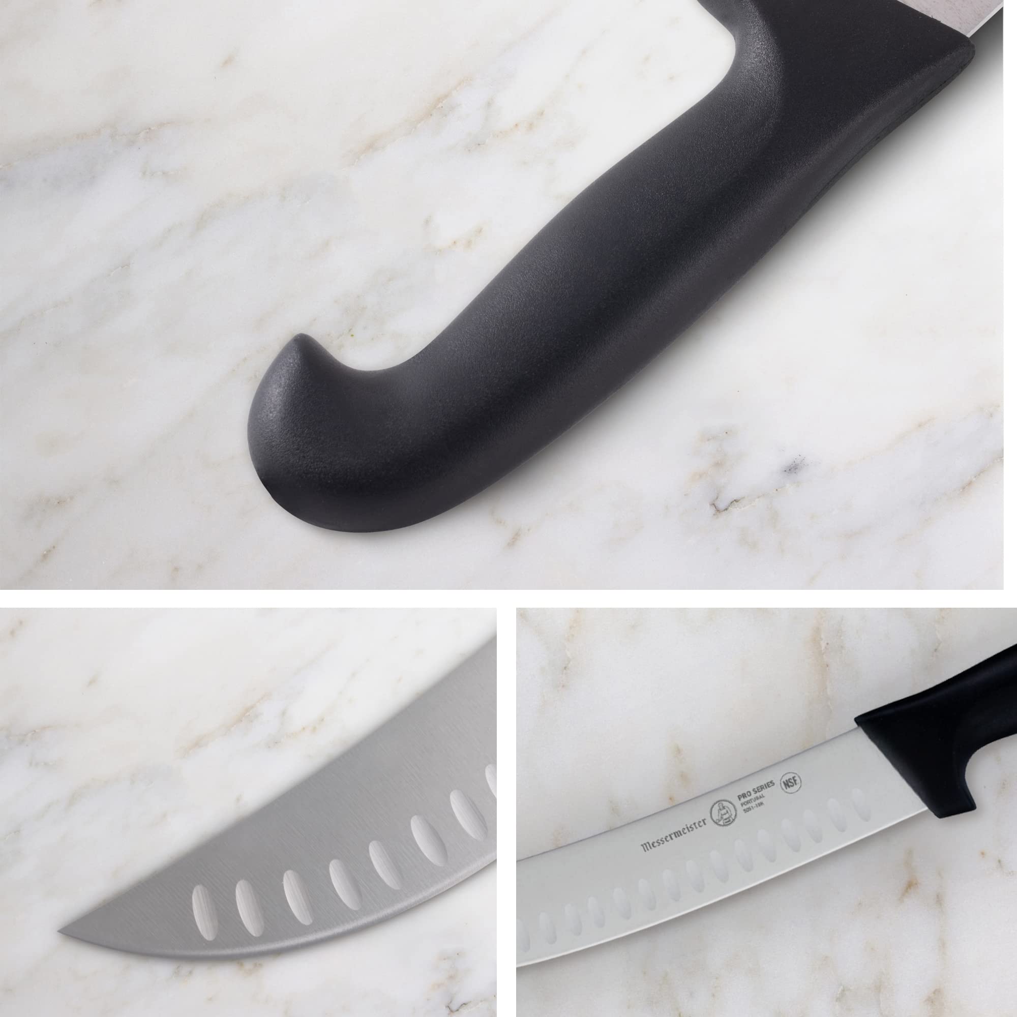 Messermeister Pro Series 10” Kullenschliff Scimitar Knife - Hollow Ground